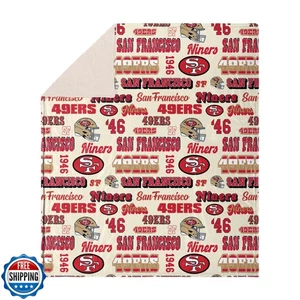 FOCO San Francisco 49ers NFL Retro Sherpa coperta in pile - Foto 1 di 5
