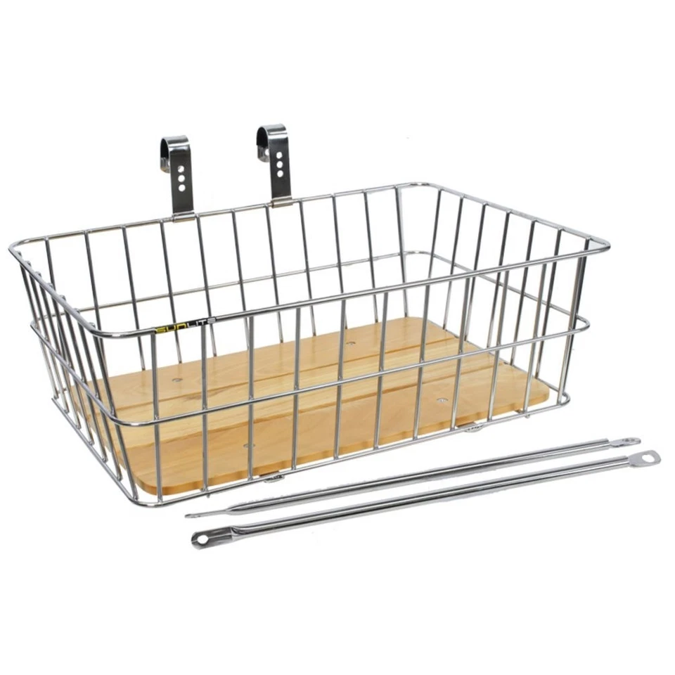 Cesta delantera Sunlite Woody, 18 x 13 x 6, plateada Foto 1 de 1
