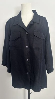 Emma James Liz Claiborne Navy Blue 3/4 Sleeves Jacket Women's Plus Size 22 - Image 1 of 4