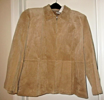 Модный жук бежевый моющийся замшевая куртка пальто женщин плюс sz 20 Вт новый с Ярлыками - Изображение 1 из 4