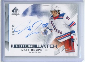 2024-25 SP Authentic Horizontal Future Watch Autographs #109 Matt Rempe RC /599 - Imagen 1 de 3