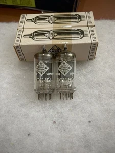 Telefunken ECC82 12AU7 ECC802S Ribbed Plate NOS NIB Matched Pair - Picture 1 of 14