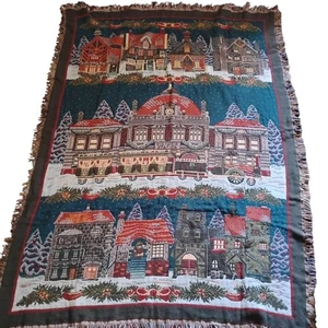 Dickens Village Series Tapestry Throw Blanket - Picture 1 of 4