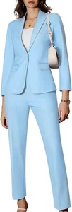 Damen 2 Teiler Business Büro Anzug Lady Spitzes Revers Slim Fit Medium - Bild 1 von 8