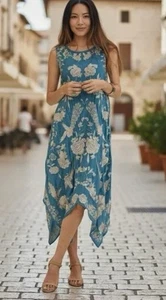 Nuevo con etiquetas Vestido Trianta verde azulado bordado de Sundance talla S reg. precio $198 - Imagen 1 de 9