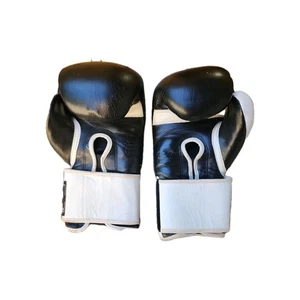 Built To Fight Industries 16oz Boxing Sparing Gloves Black/White Large used - Picture 1 of 4