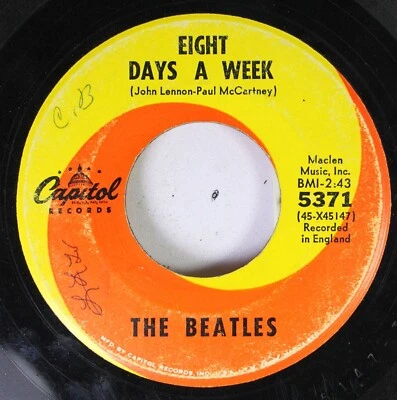 Rock 45 The Beatles - Eight Days A Week / I Don'T Want To Spoil the Party On Cap - Image 1 of 2