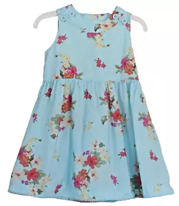 babyGAP Size 18-24 Months Toddler Blue Sleeveless Round Neck Floral Dress - Bild 1 von 3