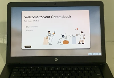 HP Touchscreen Chromebook 14" Intel Celeron 1.1GHz 4GB RAM 32GB eMM Adapter - Image 1 of 4