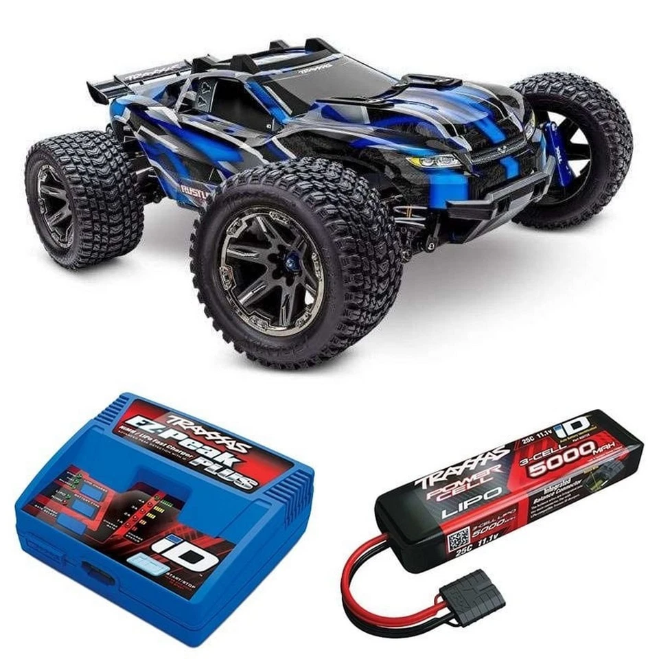 Traxxas 67097-4 Rustler Ultimate 4x4 VXL Stadium Truck Brushless - blau Spar Set - Bild 1 von 1