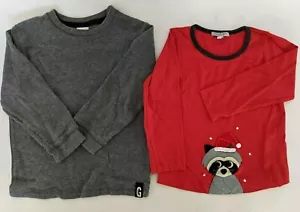 set/2 camicie Gymboree ragazzo manica lunga tg 3, applicazione procione e grigio termico - Foto 1 di 3