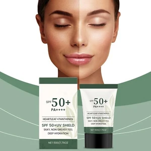 Houttuynia Cordata Sunscreen 50ml, Sunscreen Isolates Rays Sweat And Hydrate - Picture 1 of 12