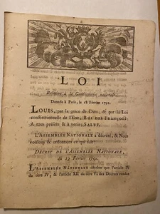Révolution / Louis XVI / Gendarmerie nationale/ 1791, Toulouse - Imagen 1 de 4