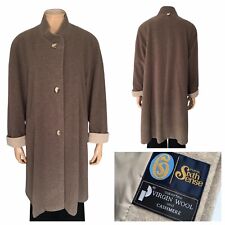 Vintage Your Sixth Sense C&A Winter Coat Brown UK 14 Wool Cashmere Knee Length