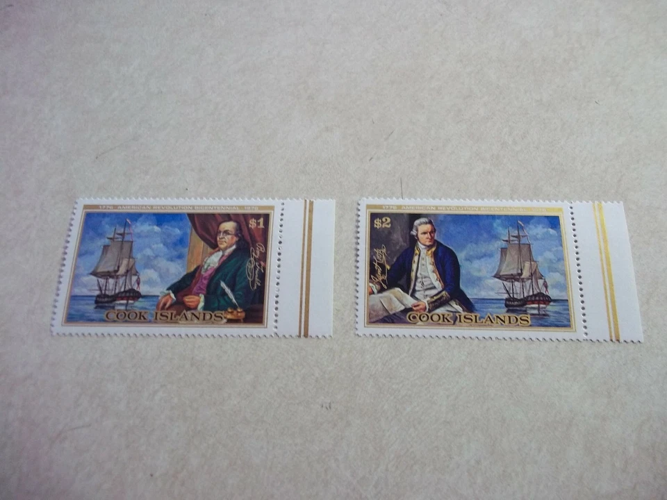  Cook Islands Stamps OG NH 1976 USA BICENTENNIAL SET James Cook Ben Franklin - Image 1 of 1