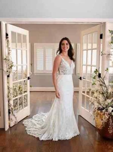 Essense Of Australia Weddfing Dress D3238 Ivory Size 14 NEW! - Picture 1 of 22