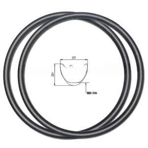 1 Pair 29er XC MTB Carbon Fiber Rims Tubular Bicycle Wheel 23mm Width 27mm High - Picture 1 of 4