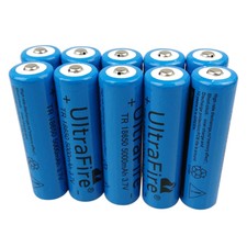 10 X 18650 5000mAh Li-ion 3.7V Rechargeable Batteries Flashlight LED Torch Light