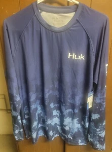 HUK Herren Refraction Fish Fade Pursuit LS Langarmshirt, blau, S, NEU!!! - Bild 1 von 5