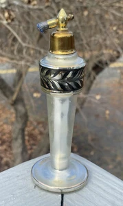 Antique - Vintage Art Deco Mercury Glass Perfume Bottle Atomizer Czechoslovakia - Picture 1 of 16