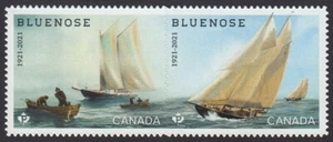 Canadá 2021 MNH - Velero BLUENOSE - Par de inquilinos DIE CUT - Imagen 1 de 1