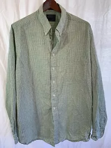 NORTHERN ISLES Size XXL Green White Long Sleeve Collared Button Up Cotton - Picture 1 of 4