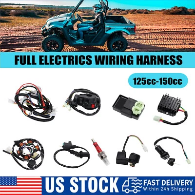 Electric Wiring Harness Loom Kit CDI Stator for GY6 125cc 150cc ATV Quad GO Kart - Image 1 of 4