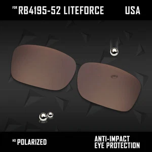 Lentes de repuesto polarizadas antiarañazos para Ray Ban RB4195-52 opción Liteforce - Imagen 1 de 12