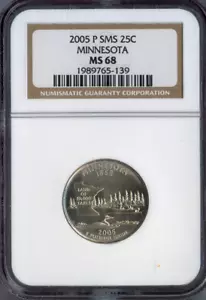 2005-P Minnesota State Quarter NGC MS68 SMS Quality - Picture 1 of 2