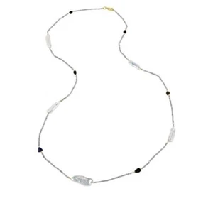 Mehers Jewelry 36" Labradorite Beaded Necklace with Black Opal & Cultured Pearls - Picture 1 of 1