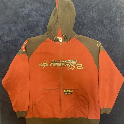 Chase Nascar Dale Jr Budweiser Racing Full Zip-Up Hoodie Sweatshirt Mens Size L Cover
