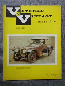 VETERAN & VINTAGE Car & Motor Cycle Magazine - Vol.11 No.2 October 1966 Edn - Bild 1 von 1