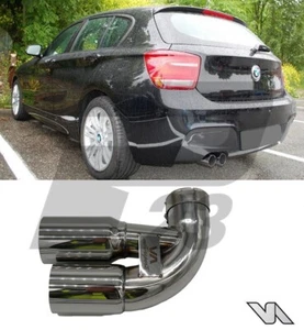VA SINGLE TO DOUBLE TWIN EXHAUST TIPS FOR BMW 1 SERIES F20 F21 116D 118D 120D - Afbeelding 1 van 11