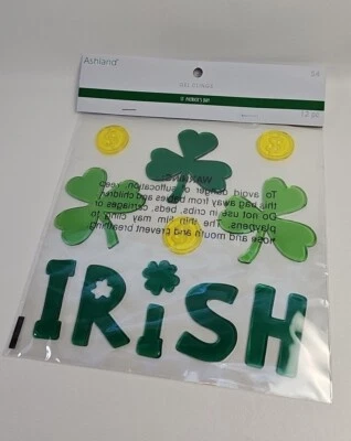 Gel para ventana del día de San Patricio 8 tréboles verdes Foto 1 de 4