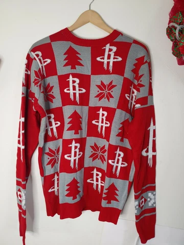 NBA Houston Rockets Knit Ugly Christmas Sweater Size Large NWT Cover