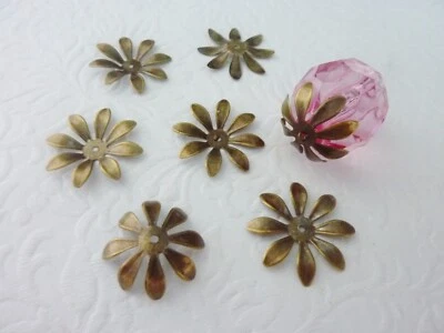 10pcs Large Flower Bead Caps Antique Bronze 29mm - image 1 of 4