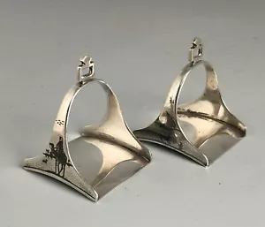 Antico anello tovagliolo iracheno Niello argento a forma di staffa c1920 DLZX - Foto 1 di 7