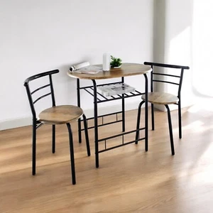 Small Dining Table And Chairs Modern Oval Bistro Set Small Breakfast Kitchen - Picture 1 of 3
