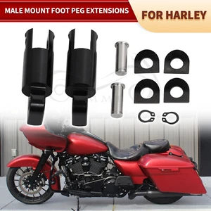 Male Mount Foot Peg Extensions For Harley Sportster 1000 883 Street Wide Glide - Bild 1 von 18