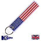 Stars and Stripes USA Flag Embroidered Keyring Key Chain Harley Davidson Indian