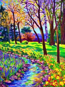 Blue Ridge Mountain Spring, Lee Ann Zirbes, Wall Decor Art Print Poster 14" x11" - Picture 1 of 1