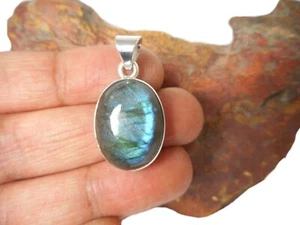 Colgante ovalado de piedras preciosas 925 FierLABRADORITE - ¡Regalo en caja! - Imagen 1 de 5