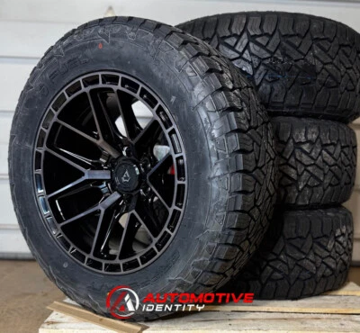 20x10 Arena Battle Black Wheels 33" Fuel AT Tires 6X135 Ford F150 Expedition - Image 1 of 4