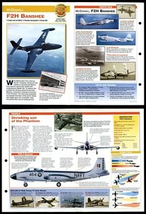 F2H Banshee #102 Warplanes 1950-70s Aircraft Of The World Fold-Out Card - Picture 1 of 1