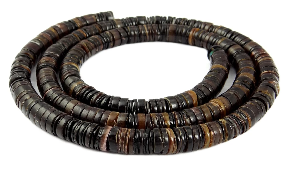 😏 Flaggenmuschel XL-Strang Heishi Perlen Scheiben in 5 & 8 mm Muschelperlen 😉 - Bild 1 von 1