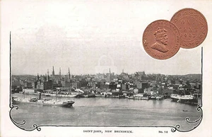 Harbor View St John NB 1903 1 Cent Coin #18 Postcard Copy - Picture 1 of 2