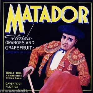 Davenport Florida Spanisch Spanien Matador Orange Zitrus Obstkiste Etikett Druck - Bild 1 von 1