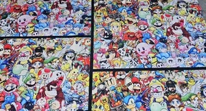 Crafted Area Rug Collage of Video Game Characters & More Nintendo, Sony, 70x47" - Picture 1 of 4
