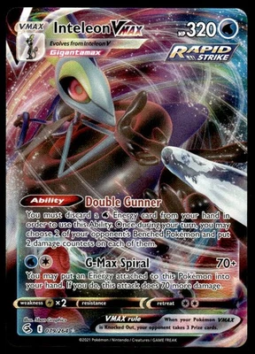 Pokemon TCG SWSH08: Fusion Strike #079/264 Inteleon VMAX NM - Image 1 of 2