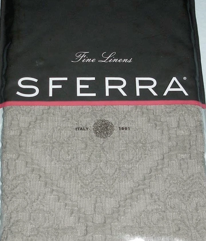 Sferra Bassani Boudoir Sham Gris Algodón Egipcio Jacquard Matelasse Italia Nuevo Foto 1 de 4
